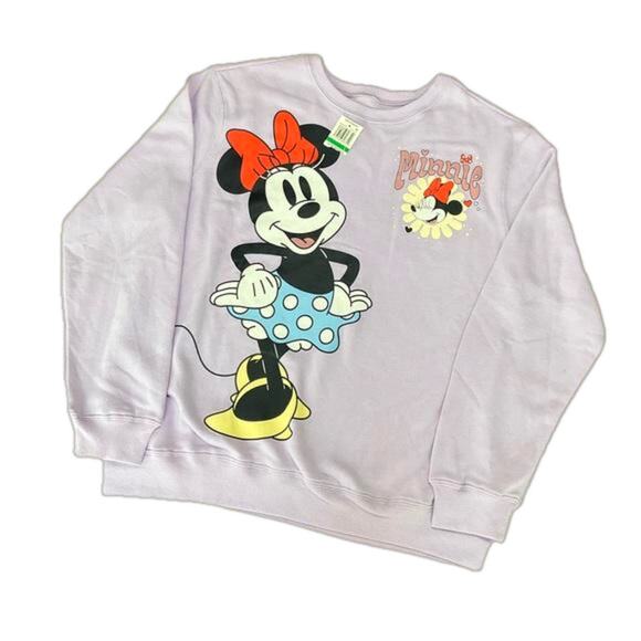 Minnie Mouse Purple Sweatshirt Size Large NEW - Picture 1 of 4